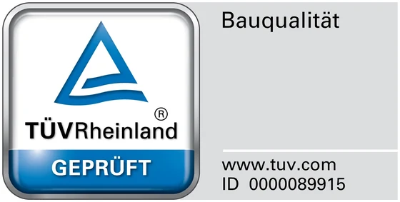 TÜV Rheinland geprüft — Bauqualität, www.tuv.com, ID 0000089915